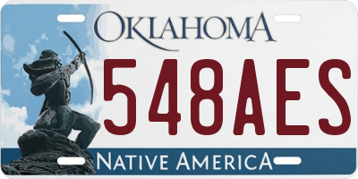 OK license plate 548AES