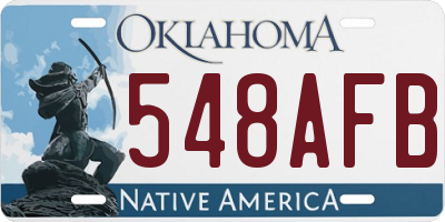 OK license plate 548AFB