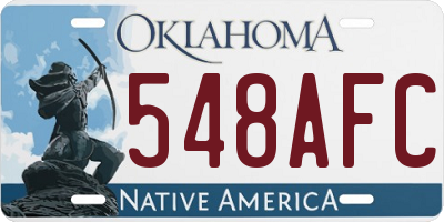 OK license plate 548AFC
