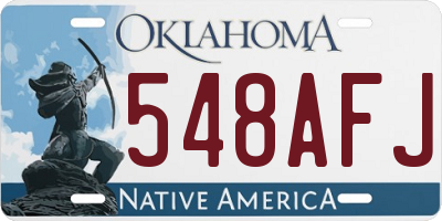 OK license plate 548AFJ
