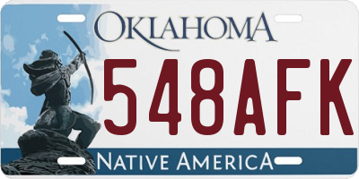 OK license plate 548AFK