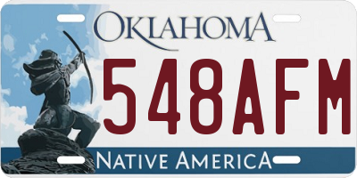 OK license plate 548AFM