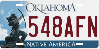 OK license plate 548AFN