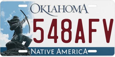 OK license plate 548AFV