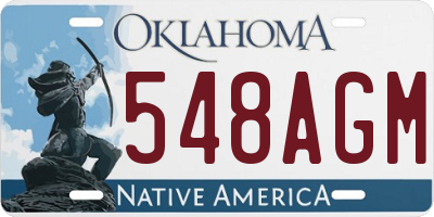 OK license plate 548AGM