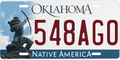 OK license plate 548AGO