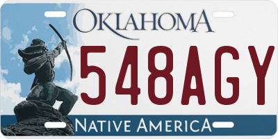 OK license plate 548AGY