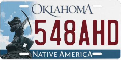 OK license plate 548AHD