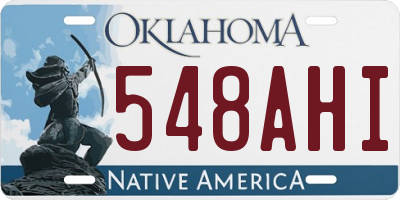 OK license plate 548AHI