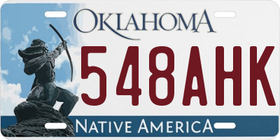 OK license plate 548AHK