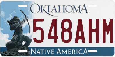 OK license plate 548AHM