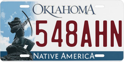OK license plate 548AHN