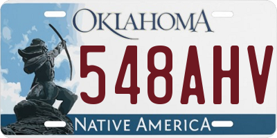 OK license plate 548AHV