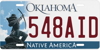 OK license plate 548AID