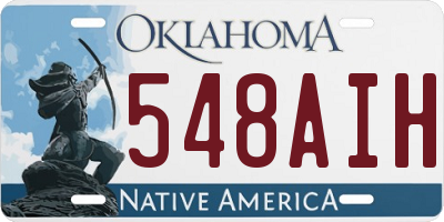 OK license plate 548AIH