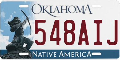 OK license plate 548AIJ