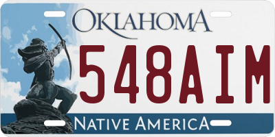 OK license plate 548AIM