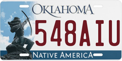 OK license plate 548AIU
