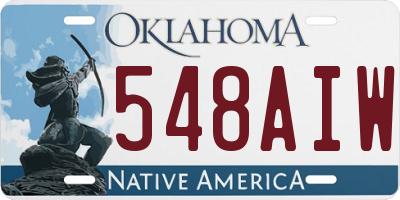 OK license plate 548AIW
