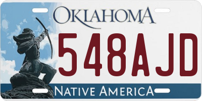 OK license plate 548AJD