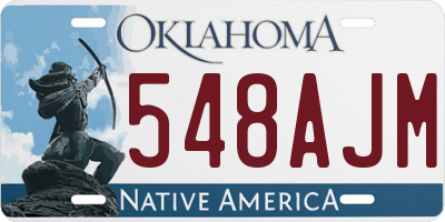 OK license plate 548AJM