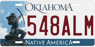 OK license plate 548ALM