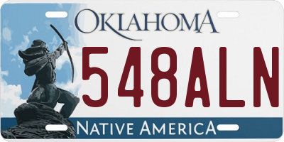 OK license plate 548ALN