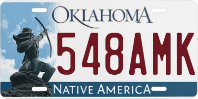 OK license plate 548AMK