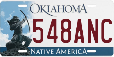 OK license plate 548ANC