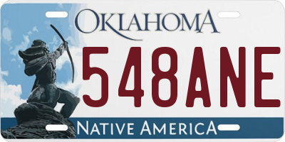 OK license plate 548ANE