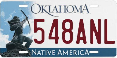 OK license plate 548ANL