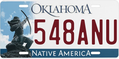 OK license plate 548ANU