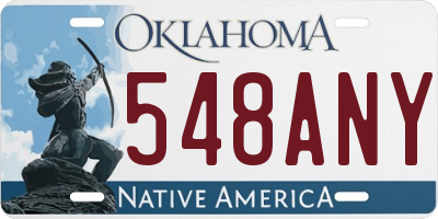 OK license plate 548ANY