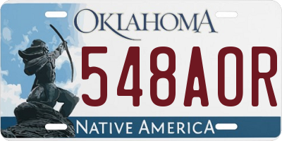OK license plate 548AOR