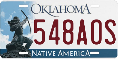 OK license plate 548AOS