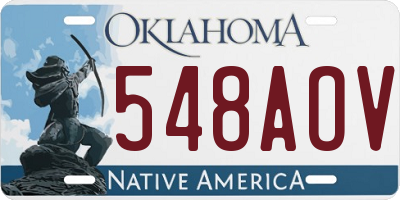 OK license plate 548AOV