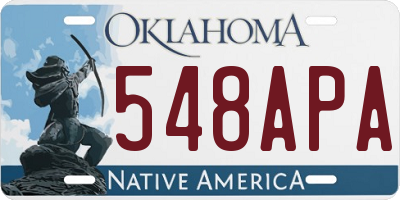 OK license plate 548APA