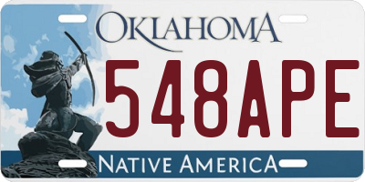 OK license plate 548APE