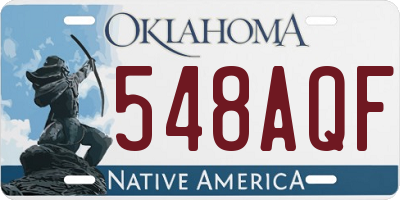 OK license plate 548AQF