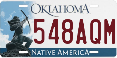 OK license plate 548AQM