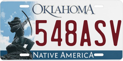 OK license plate 548ASV
