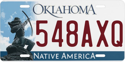 OK license plate 548AXQ
