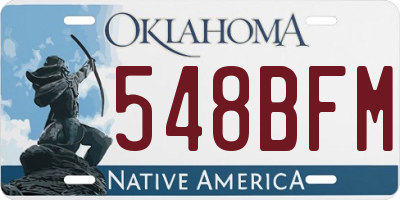 OK license plate 548BFM