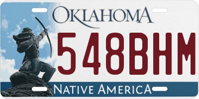 OK license plate 548BHM