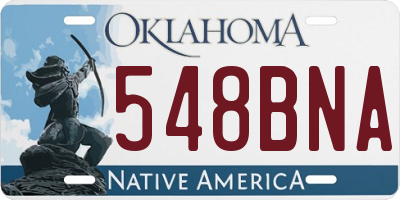 OK license plate 548BNA