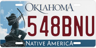 OK license plate 548BNU