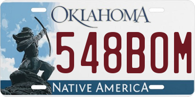 OK license plate 548BOM