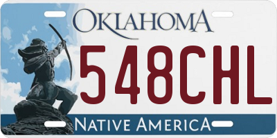 OK license plate 548CHL