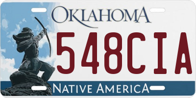 OK license plate 548CIA