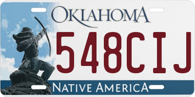 OK license plate 548CIJ